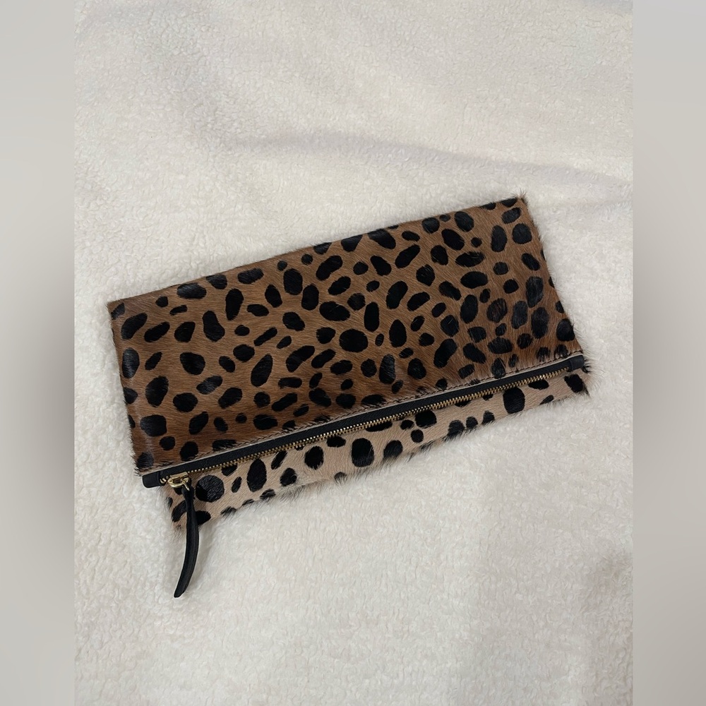 Clare V Leopard Fold-over Clutch